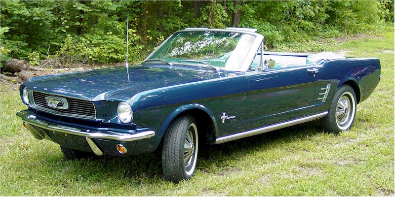 1966 ford mustang convertible blue