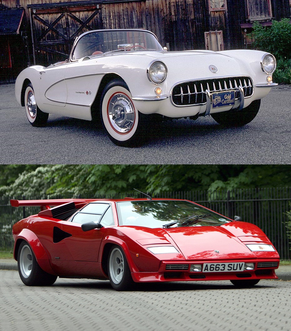 Which Is Faster, Part 2: A 1957 Corvette Or A 1978 Lamborghini Countach  LP400S? | Curbside Classic