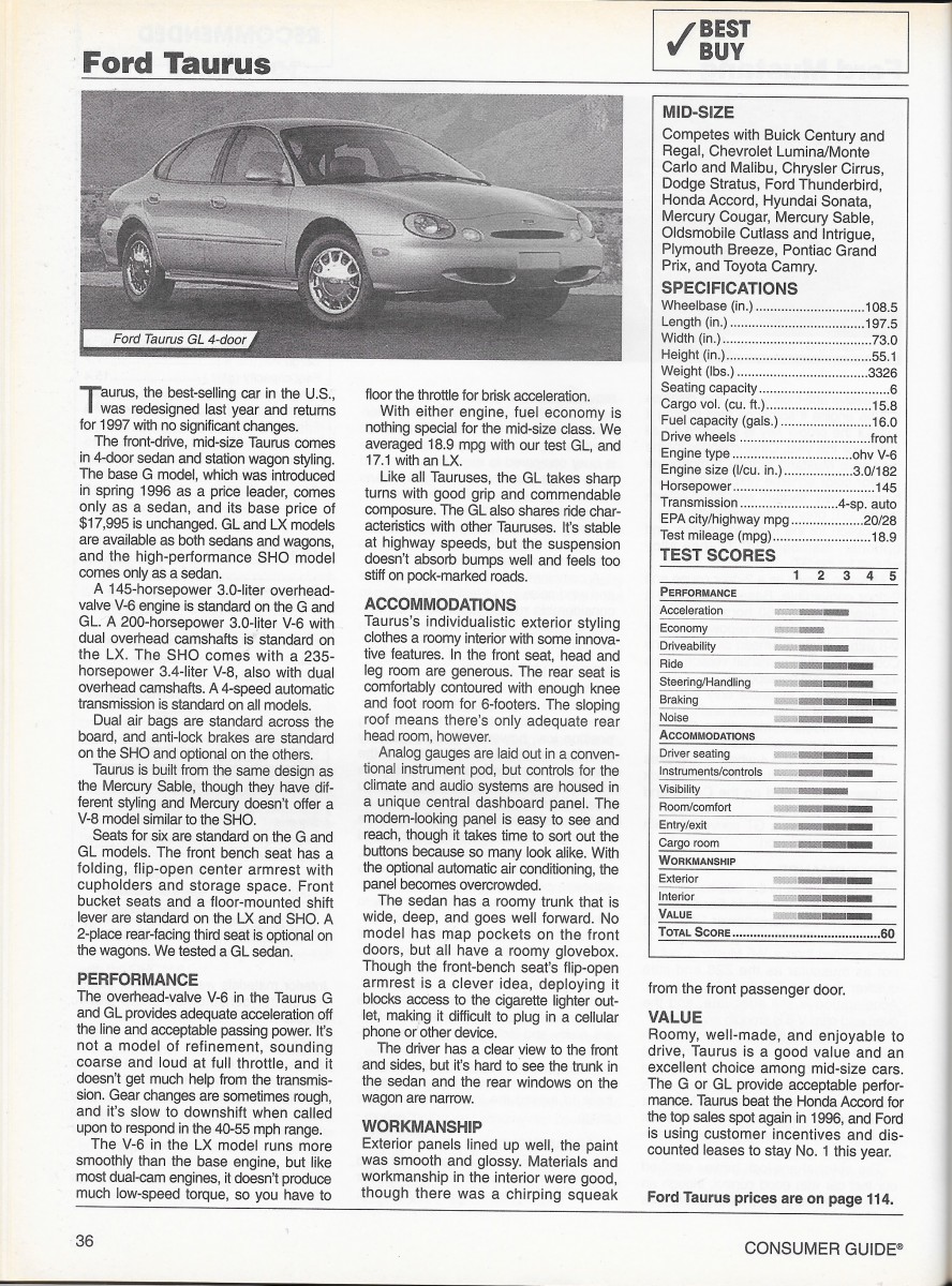 1997 Ford taurus consumer review #2