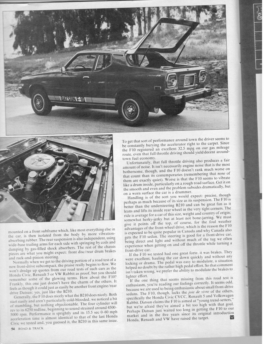 1976 Vintage R&T Review: Datsun F10 - "Overstyled" Or Just Ahead Of Its ...